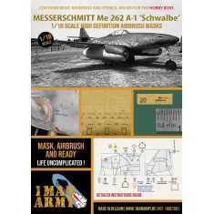 1/18 Messerschmitt Me 262 Schwalbe Basic Markings and Stencil Masks for Hobby Boss kit