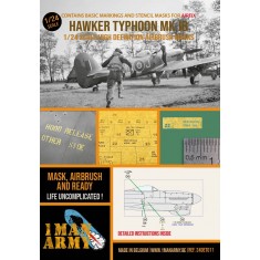 1/24 Hawker Typhoon Mk.IB Markings & Stencil Masks for Airfix #19002
