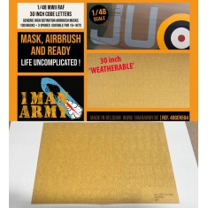 1/48 RAF Code Letters 30 Inch Generic Airbrush Masks Set for over 15 kits