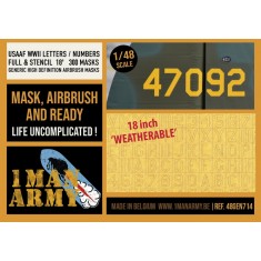 1/48 WWII USAAF Letters/Numbers Full/Stencil 18' Generic Masks