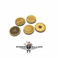 1/35 Manhole Covers #2 (5pcs, HDFS wood)
