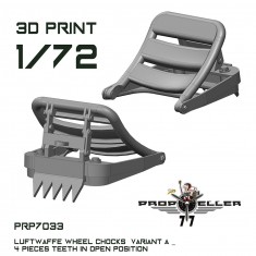 1/72 Luftwaffe Wheel Chocks Variant B Open Teeth (4pcs)