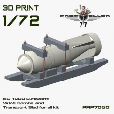 1/72 WWII German Luftwaffe SC 1000 Bombs and Transport Sled