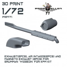 1/72 Grumman Widgeon Exhausts, Intakes and Magneto Exhausts for KPM Kit