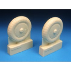 1/24 Messerschmitt Bf-109G Wheels - Ribbed Hub, Ribbed Tyre for Trumpeter kits