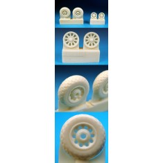 1/48 P-51 Mustang Oval Tread Pattern Wheels for A-36 &P-51A, B, C, D, &K model Mustangs