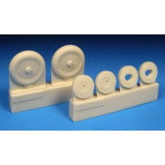 1/48 Bf 109G Wheels - Ribbed Hub, Ribbed Tyres for Eduard/Zvezda/Hasegawa/Tamiya