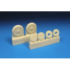 1/48 Bf 109 Wheels - Ribbed Hub, Smooth Tyres for Eduard/Zvezda/Hasegawa/Tamiya