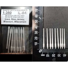 1/350 406mm/16in Gun Barrels for USS Iowa,New Jersey,Missouri,Wisconsin (9pcs)