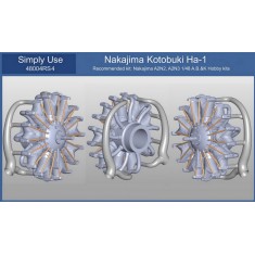 1/48 Nakajima A2N2/A2N3 Kotobuki Ha-1 Engine w/Exhaust Type #4 for A.B.&K kits