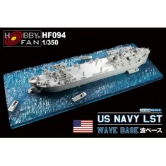 1/350 "Ocean Waves" Ship Diorama Base (35 x 13.2 x 1.5cm) for US Navy LST