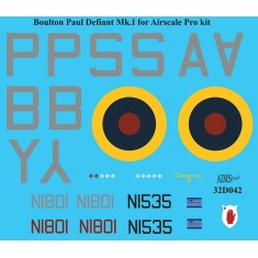 1/32 Boulton-Paul Defiant Mk.I Decal for Airscale Pro kit