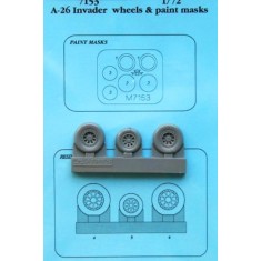1/72 A-26 Invader Wheels + Paint Mask for Italeri kit