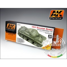 Airbrush Acrylic Paint Set - 4BO Russian Green Special Modulation Set (8x 17ml)