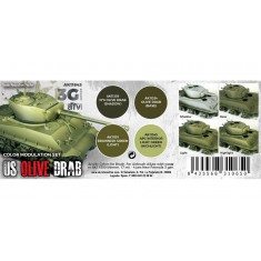 Acrylic Paint (3rd Generation) Set for AFV - Modulation US Olive Drab 3G (4x 17ml)