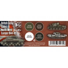 Acrylic Paint 3rd Generation Set for AFV British Army Colours North-West Europe 1944-45
