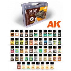 Enamel Paint Set Plastic Briefcase - The Best 52 Effects for Weathering (52 jar x 35ml)