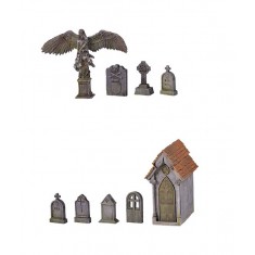Wargame Resin Scenery - Cemetery Accesories (30-35mm Scale)