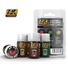 Acrylic Clear Colours Set Vol.1 (3x 35ml, Red-Green-Orange)