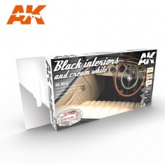 Acrylic Paint Set - Black Interiors and Cream White (6 x 17ml)