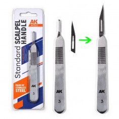 Standard Scalpel Handle (with 1x #11 Straight blade AK9545-A)