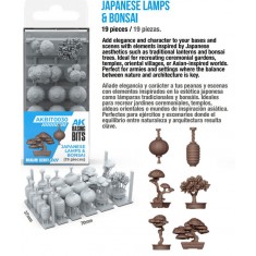 Basing Bit - Wargame Scenery #Japanese Lamps and Bonsai (19pcs)