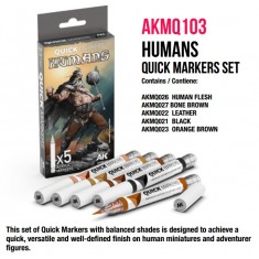 Quick Marker Set for Wargamers - Humans (5 colours)
