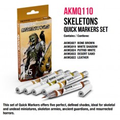 Quick Marker Set for Wargamers - Skeletons (5 colours)