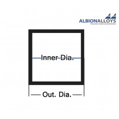 Imperial Range - Square Brass Tube #Out. Dia. 5/32", Inner Dia. 1/8"", L: 12" (2pcs)