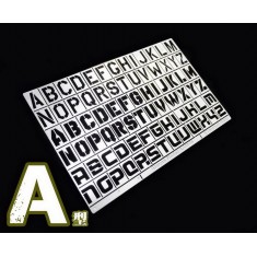 Letter Stencil (Masking) A for 1/35, 1/100 Scale Models (90x55mm)