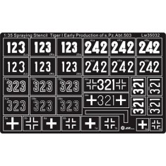 Painting Stencils - 1/35 WWII German Tiger I Early Production of s.Pz.Abt.503