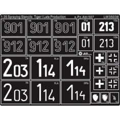 Painting Stencils for 1/35 WWII German Tiger I Late Production sPz.Abt 507