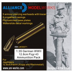 1/35 German WWII 12.8cm Pzgr.(Panzergranate) 43 Ammunition Pack (5pcs)