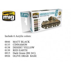 WWII US Marine Corps Sherman Tanks Colour Set (17ml x 6)