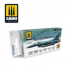 Acrylic Paint Set - USAF Aggressors Blue Colours (6x 17ml)