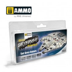 DIO Drybrush Acrylic Paints set - Grey (4 colours in 40mL jars)