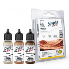 Matt SHADER Acrylic Colours Set - Browns (3 jars, each 10mL)