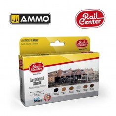 Acrylic Paints for Railway - Rail Center #Turntables & Sheds (6x 15ml)