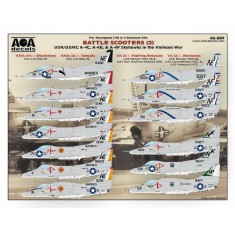 1/48 Battle Scooters Decals (II):USN/USMC A-4C/4E/4F Skyhawks,The Vietnam War for Hasegawa