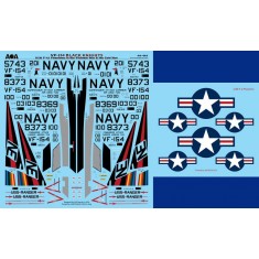 1/48 Vietnam War/Cold War VF-154 Black Knights Decals for Academy kits
