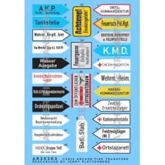 1/35 German Road Signs and Civilian Signage (water-slide decals)