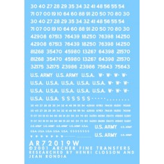 1/72 Generic Early War Registration Codes, Non-Stencil Style (White) 