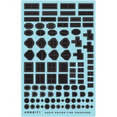 1/32, 1/24 Aircraft Scab Patches with Raised Rivets (Resin on Clear Decal Film)