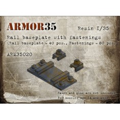 1/35 Rail Baseplate (40pcs) with Fastenings (80pcs)