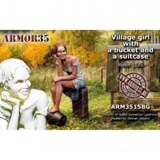 1/35 Village Girl w/A Bucket & A Suitcase (resin)