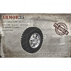 1/35 UAZ-452/469 Wheel Set, Ya-192 Alloy Wheels (4pcs & Spare)
