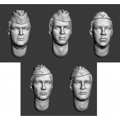 1/35 WWII Soviet Heads In Garrison Caps Vol.2
