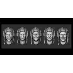1/35 5x Heads of WWII Soviet Tankmen #2
