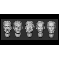 1/35 5x Hairy Heads of the Wounded #1