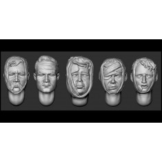 1/35 5x Hairy Heads of the Wounded #2